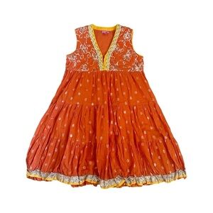 Biba Girls Orange Sequined Dress | 8-9Y